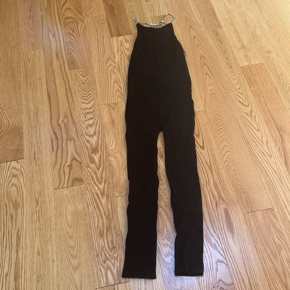 New ! Zara M/L rhinestone strappy ribbed stretchy jumpsuit. - Picture 8 of 16